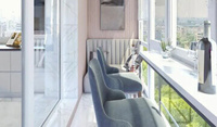 П-образный панорамный балкон KBE 58, 3000х2700 мм