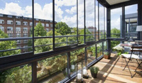Раздвижной алюминиевый панорамный балкон, 3000х2700 мм
