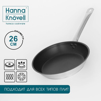 Сковорода из нержавеющей стали hanna knövell, d=26 см, h=5 см, толщина стенки 0,6 мм, длина ручки 25 см, антипригарное п