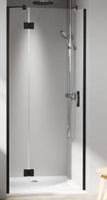 Дверь в нишу Kermi LIGA c непод. сегментом LI SFL 900x2000, Schwarz Soft+ прозрачное стекло с Kermiclean (LI SFL 09020 3