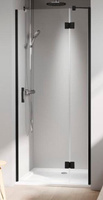Дверь в нишу Kermi LIGA c непод. сегментом LI SFR 1200x2000, Schwarz Soft+ прозрачное стекло с Kermiclean (LI SFR 12020