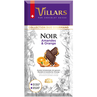 Шоколад Villars Noir Amandes & Orange темный, 180 г