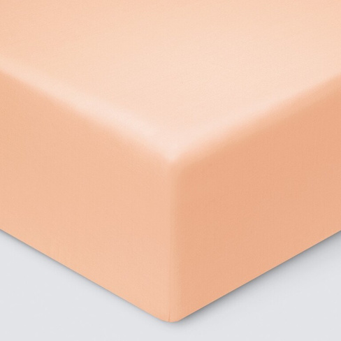 Простыня на резинке Моноспейс цвет: персиковый (160х200)