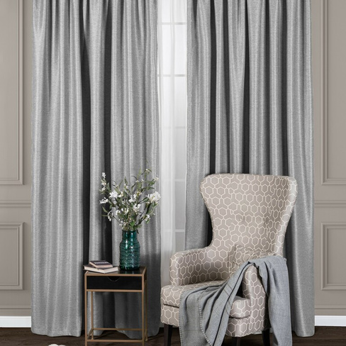 Классические шторы Дарли цвет: серый (200х260 см - 2 шт)