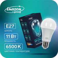 Лампа светодиодная luazon lighting, a60, 11 вт, e27, 990 лм, 6500 к, холодный белый Luazon Lighting