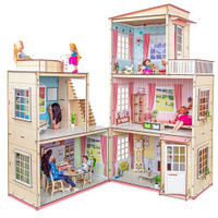 Кукольный домик с мебелью деревянный для Барби "Гармония" M-Wood