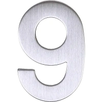 Цифра «9» самоклеящаяся 95х62 мм нержавеющая сталь цвет серебро LARVIJ None