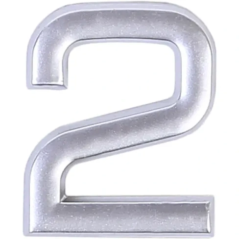 Цифра «2» самоклеящаяся 40х32 мм пластик цвет матовое серебро LARVIJ None