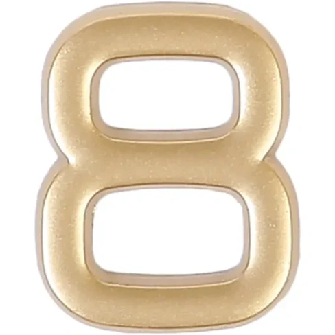 Цифра «8» самоклеящаяся 40х32 мм пластик цвет матовое золото LARVIJ None