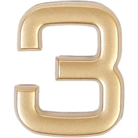 Цифра «3» самоклеящаяся 40х32 мм пластик цвет матовое золото LARVIJ None