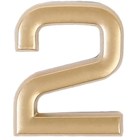 Цифра «2» самоклеящаяся 40х32 мм пластик цвет матовое золото LARVIJ None