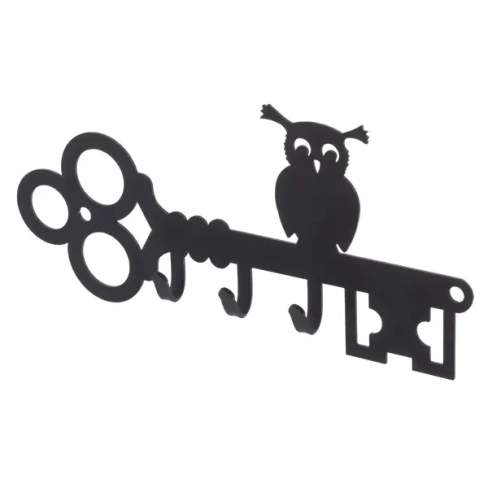 Ключница DuckandDog Сова, 190х99х19 мм, сталь, цвет чёрный матовый Без бренда KEY-3-005 КЛЮЧНИЦА "СОВА"