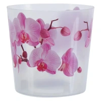 Кашпо для орхидей Idea Деко ø12.5 h12.5 см v1.2 л пластик белый/розовый IDEA ДЕКО Деко