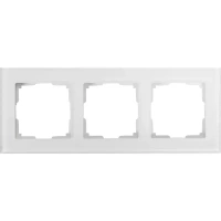 Рамка для розеток и выключателей Werkel Favorit 3 поста стекло цвет белый WERKEL Рамка серии Favorit из закаленого стекл
