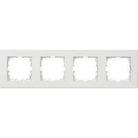 Рамка для розеток и выключателей Lexman Виктория плоская 4 поста цвет белый LEXMAN