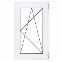 Окно пластиковое ПВХ Deceuninck одностворчатое 900х600 мм (ВхШ) правое однокамерный стеклопакет белый/белый DECEUNINCK N