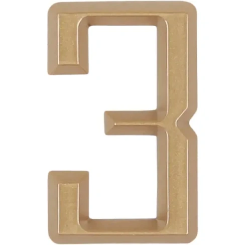 Цифра «3» Larvij самоклеящаяся 60х37 мм пластик цвет матовое золото LARVIJ None