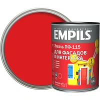 Эмаль ПФ-115 Empils PL глянцевая цвет красный 0.9 кг EMPILS None