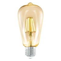 Лампа светодиодная филаментная диммируемая Eglo ST64 E27 4 Вт 220 Лм свет янтарный EGLO None