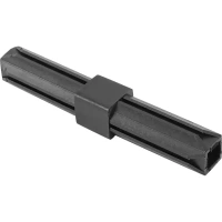 Соединитель пластиковый для трубы 20x20 мм 2-палый ПВХ цвет черный GAH ALBERTS Пластина для профильной системы