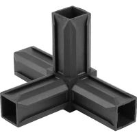 Соединитель пластиковый для трубы 30x30 мм смежный 4-палый ПВХ цвет черный Без бренда Соединительный элемент