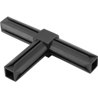 Соединитель пластиковый для трубы 20x20 мм Т-образный 3-палый ПВХ цвет черный Без бренда Соединительный элемент