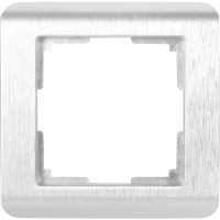 Рамка для розеток и выключателей Werkel Stream 1 пост, цвет серебряный рифленый WERKEL Рамка на 1 поста серии Stream
