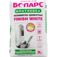 Шпаклевка полимерно-цементная Finish White 20 кг БОЛАРС Finish white