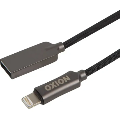 Кабель Oxion USB-Lightning 1 м цвет черный OXION OX-SC034A-BK