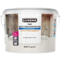 Лак для стен и потолков Luxens акриловый бесцветный полуглянцевый 0.9 л LUXENS None