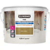 Лак для стен и потолков Luxens акриловый цвет дуб полуглянцевый 0.9 л LUXENS None