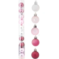 Набор ёлочных шаров 3 см цвет розовый/серебристый, 10 шт. Без бренда Шары