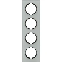 Рамка для розеток и выключателей Onekey Florence 4 поста стекло цвет серый ONEKEYELECTRO стеклянные рамки серии Garda