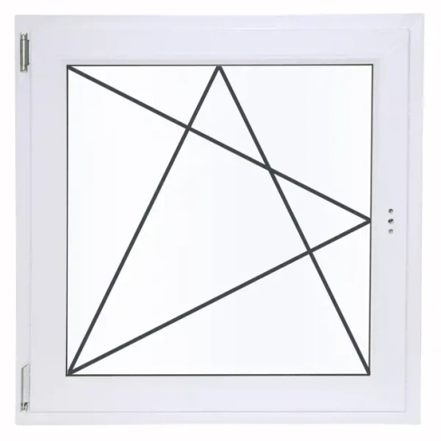 Окно пластиковое ПВХ VEKA одностворчатое 870x900 мм (ВxШ) левое поворотно-откидное двуxкамерный стеклопакет белый/белый