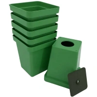 Стаканчик для рассады 7 см 0.2 л пластик зеленый 6 шт Без бренда 20110