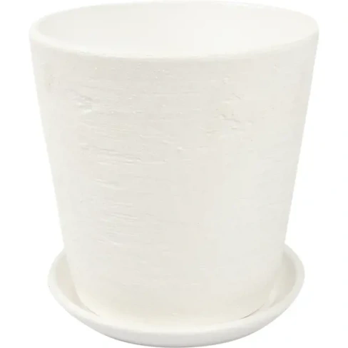 Горшок для цветов Лофт № 4 конус ø18 см v2.6 л белый Без бренда Горшок керамический с поддоном