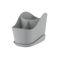 Сушилка для столовых приборов Teo 12.6x13.7x20.3 см пластик цвет серый Без бренда None