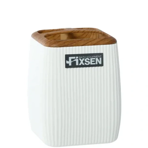 Стакан Fixsen White Wood белый пластик FIXSEN FX-402-3 WHITE WOOD White Wood