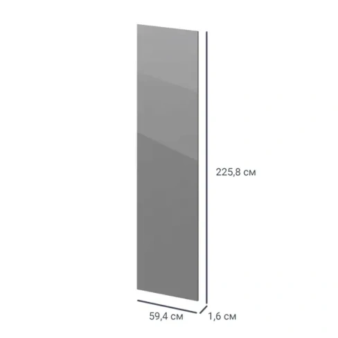 Дверь для шкафа Лион Аша Грей 59.4x225.8x1.6 цвет серый Без бренда Фасад для шкафа
