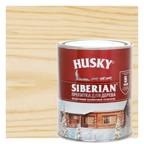Пропитка для дерева Husky Siberian полуматовая цвет бесцветный 0.9 л HUSKY None