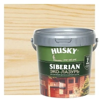 Эко-лазурь Husky Siberian полуматовая цвет бесцветный 0.9 л HUSKY None