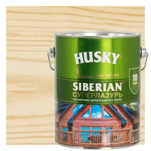 Лазурь для дерева Husky Siberian Суперлазурь цвет бесцветный 2.7 л HUSKY None