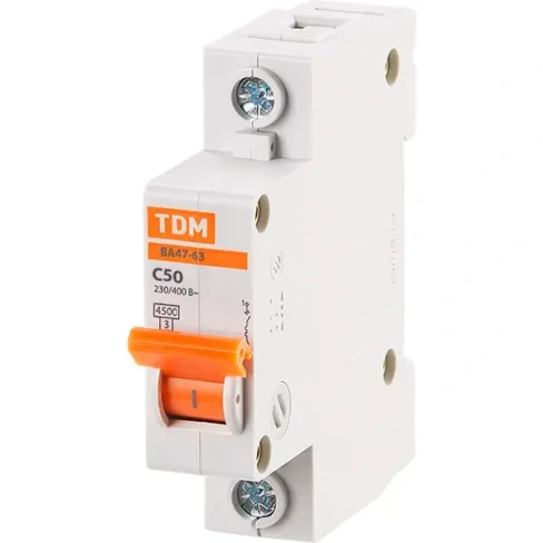 Автоматический выключатель TDM Electric ВА47-63 1P C50 А 4.5 кА SQ0218-0008 TDM ELECTRIC BA47-63