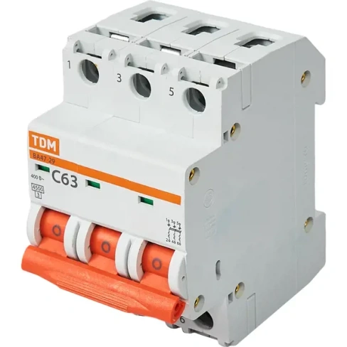 Автоматический выключатель TDM Electric ВА47-29 3P C63 А 4.5 кА SQ0206-0115 TDM ELECTRIC