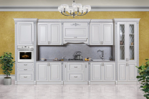 Кухонная мебель Аманта серебро 3,85м