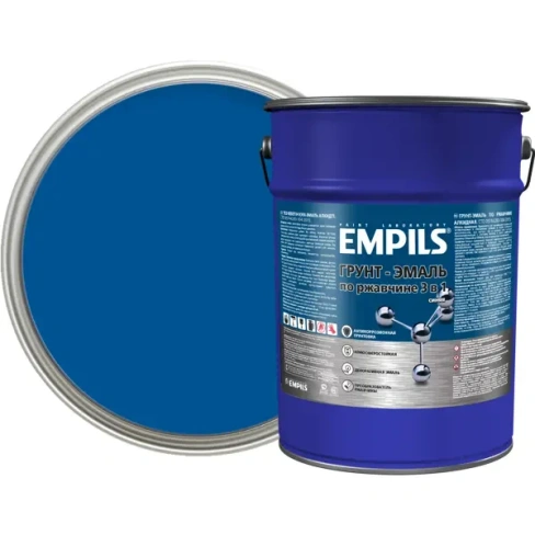 Грунт-эмаль по ржавчине 3 в 1 Empils PL гладкая цвет синий 5 кг EMPILS None