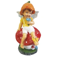 Фигура садовая «Мальчик на грибе с бабочкой» высота 49 см Без бренда Садовая фигура