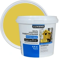 Эмаль Luxens акриловая полуматовая цвет желтый 0.9 кг LUXENS None