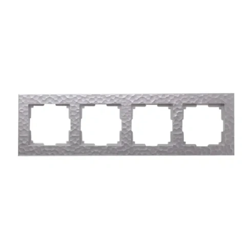 Рамка для розеток и выключателей Werkel Hammer W0042406 4 поста цвет серебряный WERKEL Рамка на 4 поста серии Hammer