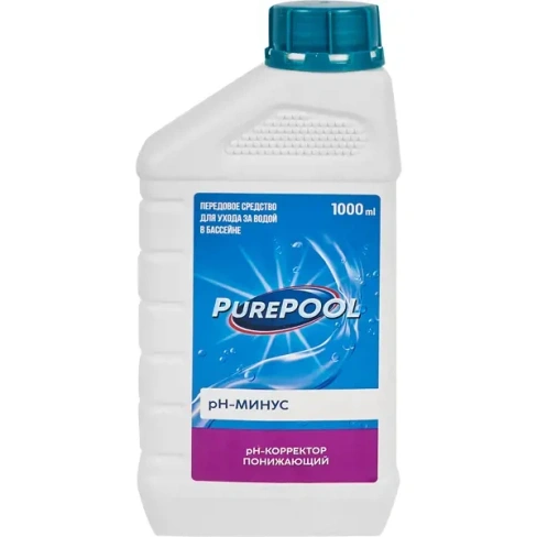 Средство PurePool для понижения кислотности воды в бассейне 1л Без бренда PUREPOOL. РН КОРРЕКТОР ПОВЫШАЮЩИЙ